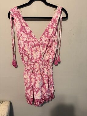 BeBop Pink and White Tie-Dye Kids One-Piece Romper